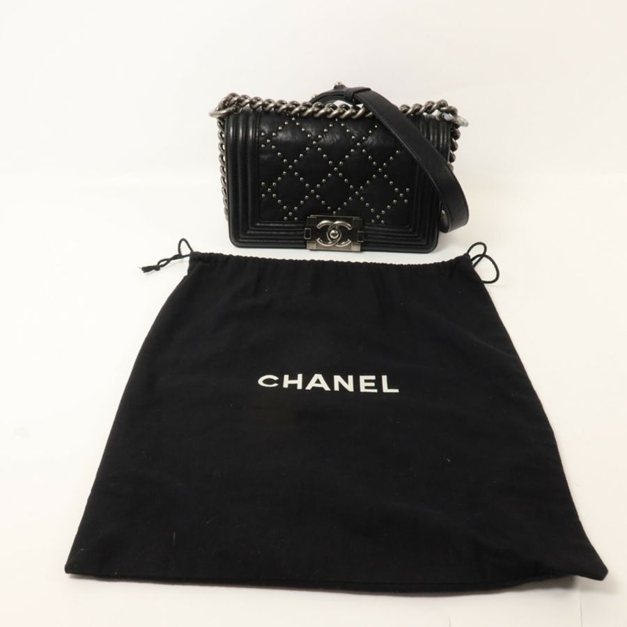 CHANEL 牛皮皮革Boy 20鏈帶肩背袋-8