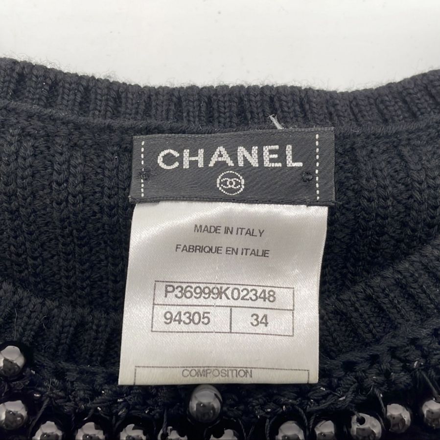 CHANEL BLACK WOOL DRESS #34-3