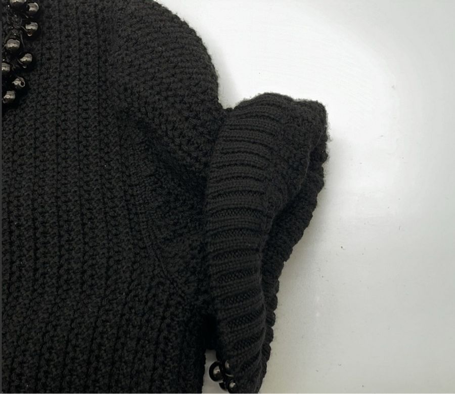 CHANEL BLACK WOOL DRESS #34-5