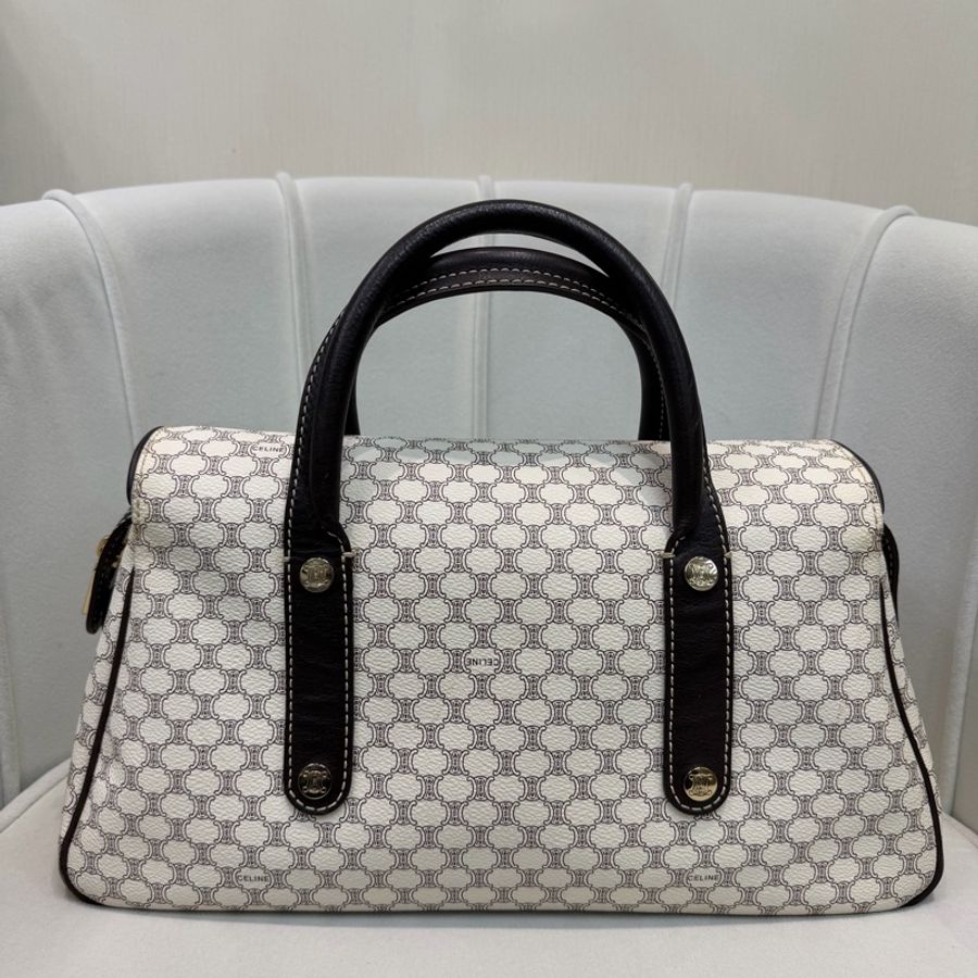 CELINE 中古Macadam白色手提包XC223-8