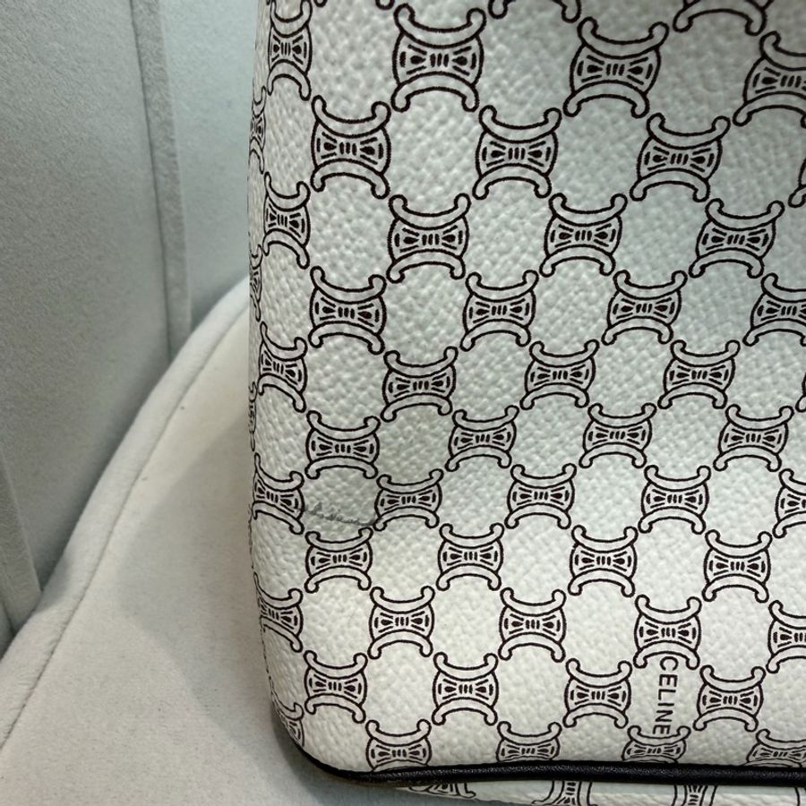 CELINE 中古Macadam白色手提包XC223-21