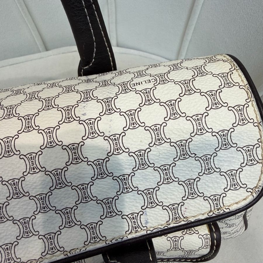 CELINE 中古Macadam白色手提包XC223-24