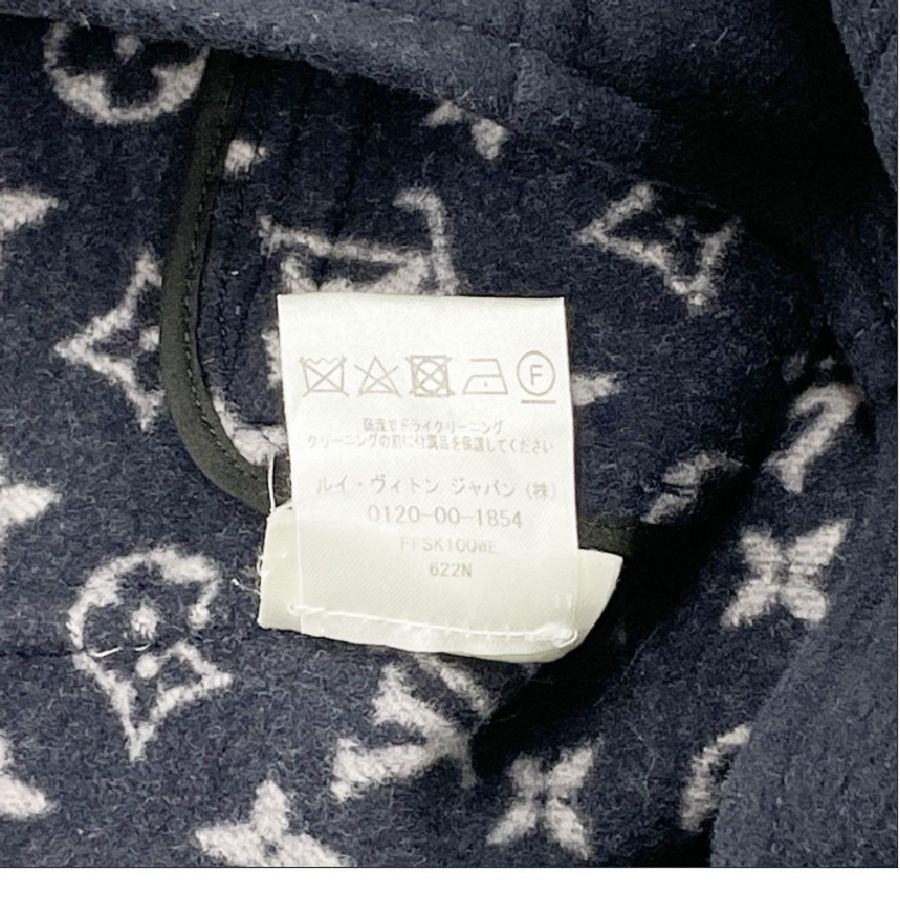 LOUIS VUITTON Wool Zip Skirt Wool Navy #34-4