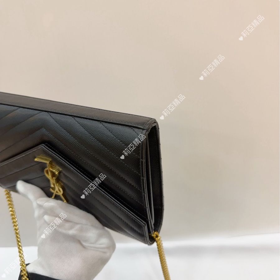 莉亞精品♡ YSL 黑金woc 二手美包-9