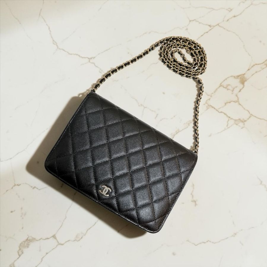 莉亞精品♡ Chanel 多功能荔枝皮woc AP2595  二手美包-0
