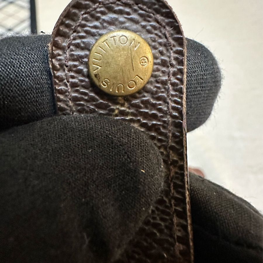 LV附零錢袋老花短夾 老花扣式短夾 老花口金中夾-6