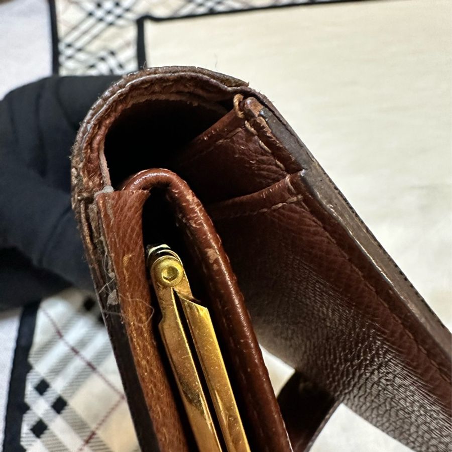 LV附零錢袋老花短夾 老花扣式短夾 老花口金中夾-27