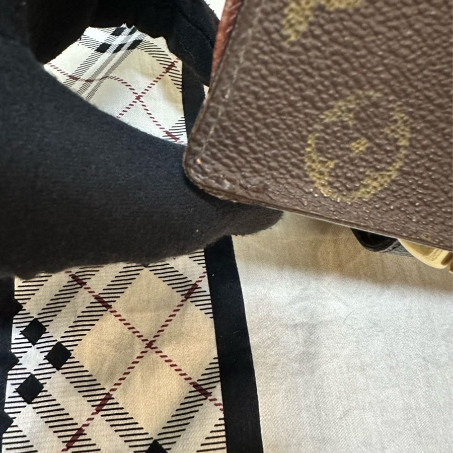 LV附零錢袋老花短夾 老花扣式短夾 老花口金中夾-33