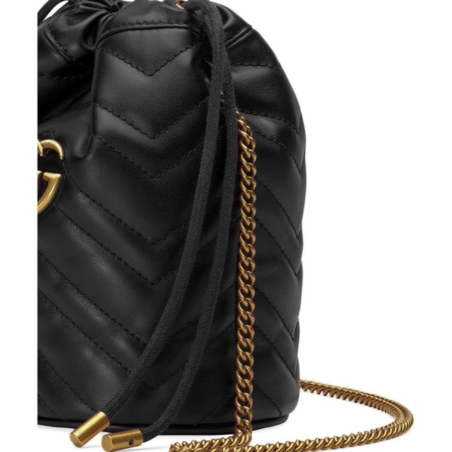 Gucci 女士 GG Marmont 系列迷你水桶包OS-UNI 均碼碼MINI、13cm*13cm*17cm-2