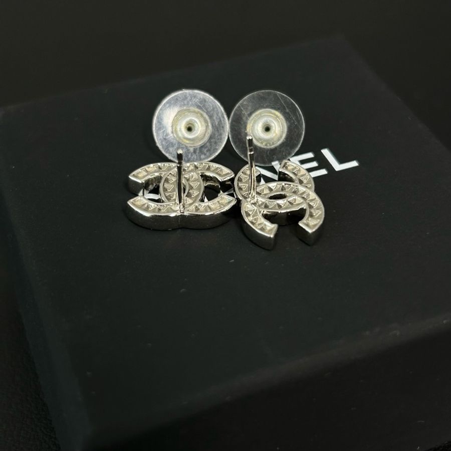 CHANEL香奈兒耳環 chanel耳釘女士城堡系列 金色皇冠雙C耳釘金色-7