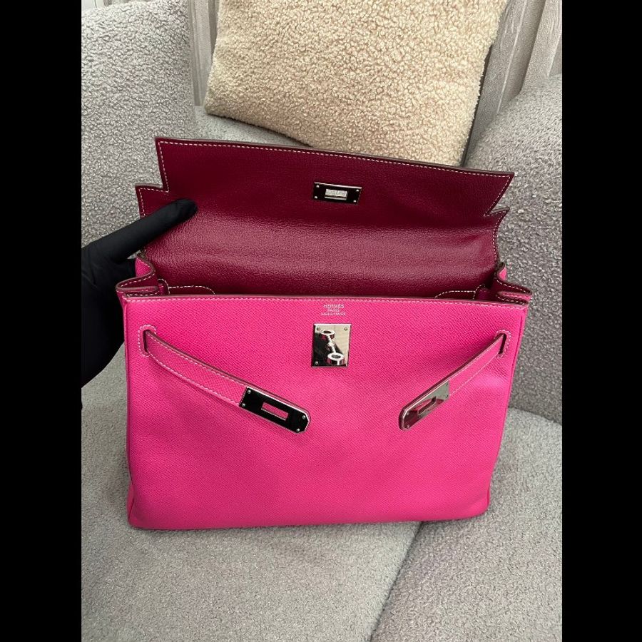 Hermes Kelly 32 E5/K5 糖果粉內拼扥斯卡紫 -4