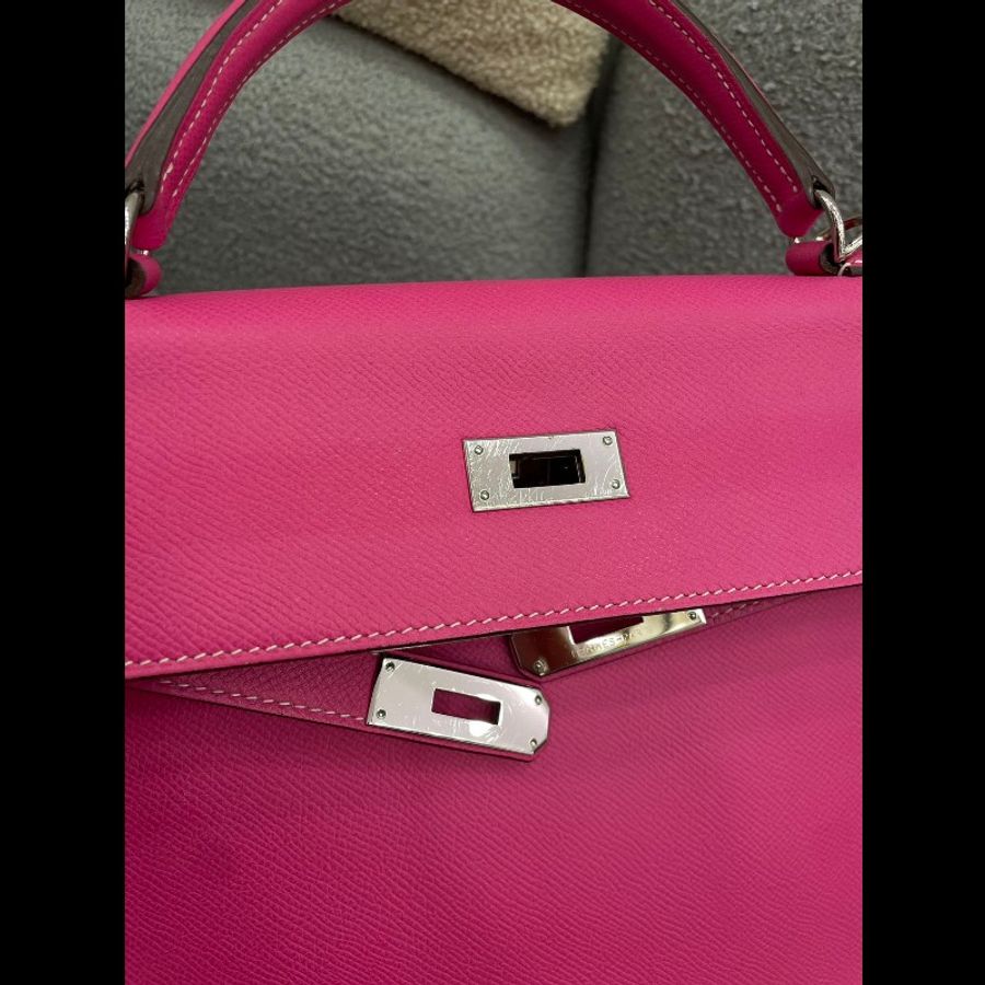 Hermes Kelly 32 E5/K5 糖果粉內拼扥斯卡紫 -26