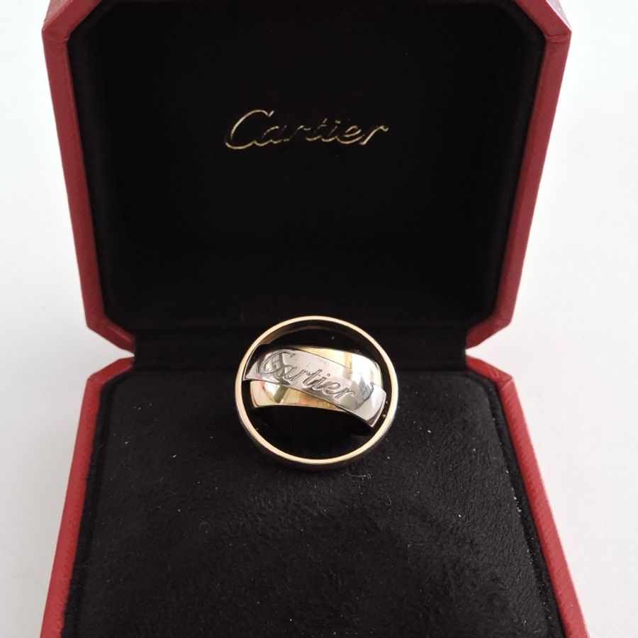 二手 Cartier 卡地亞 限量 絕版 Trinity系列 三環大型寬版戒指-1