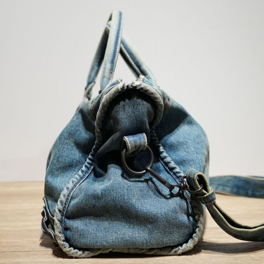 BALENCIAGA 牛仔藍巴黎世家CITY包肩背包-0