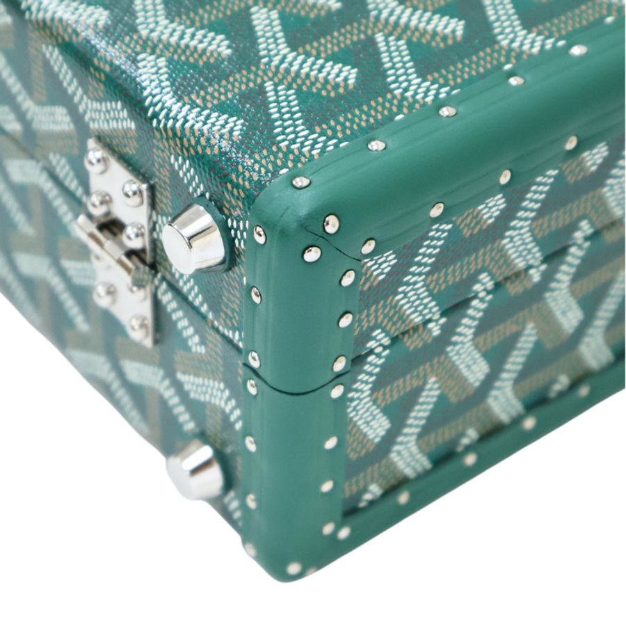 綠色 Goyardine帆布 牛皮 Grand Hotel Trunk 旅行箱包 兩用包【GOYARD 高雅德 】 GHOTELPMLTY09CL09P-3