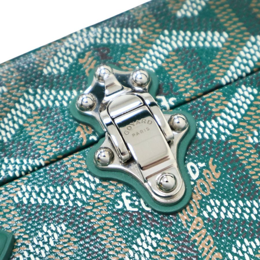 綠色 Goyardine帆布 牛皮 Grand Hotel Trunk 旅行箱包 兩用包【GOYARD 高雅德 】 GHOTELPMLTY09CL09P-10