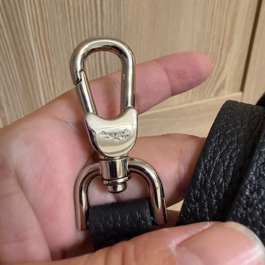 全新Longchamp雙色真皮荔枝紋手提包附有長背帶-11