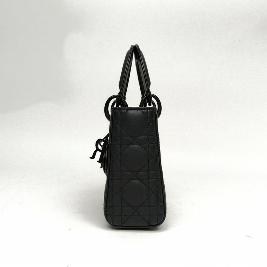 DIOR Lady戴妃包三格黑色牛皮磨砂扣2019肩背包-1