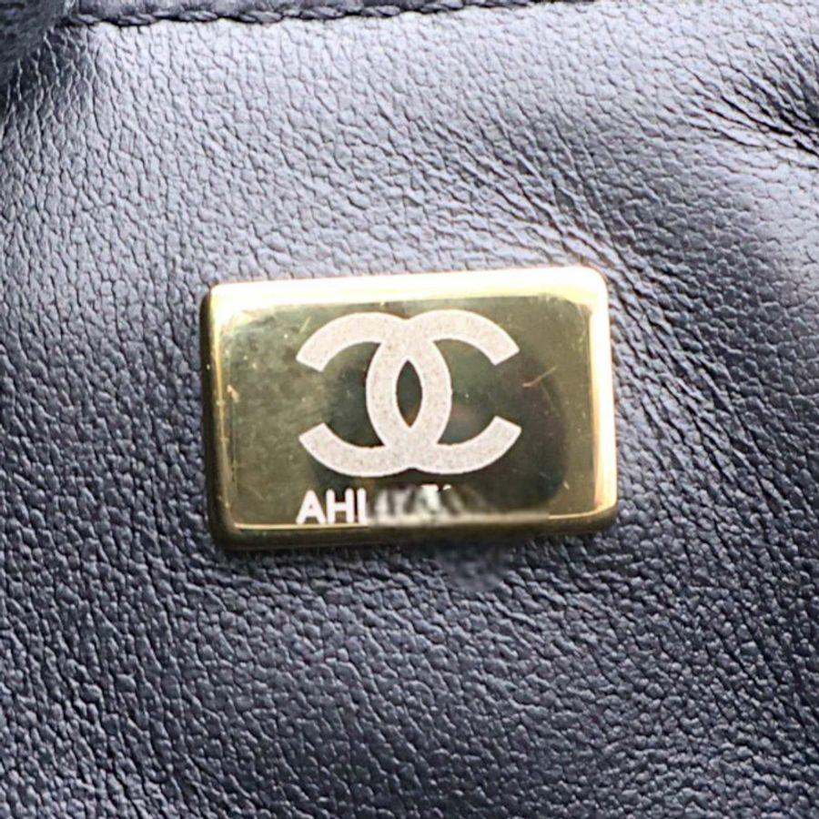 黑色 菱格紋 羊皮 COCO 20 鍊帶 肩背包【CHANEL 香奈兒】 AS3489-6