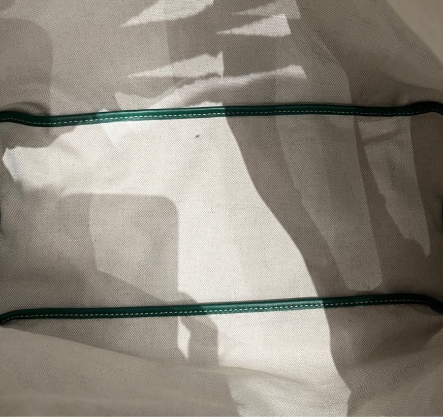 ✨GOYARD戈雅 綠色托特子母包購物袋手提包單肩包 銀扣 小號18年-5
