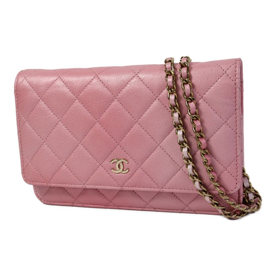 CHANEL 牛皮皮革WOC Wallet On Chain鏈帶肩背袋-2