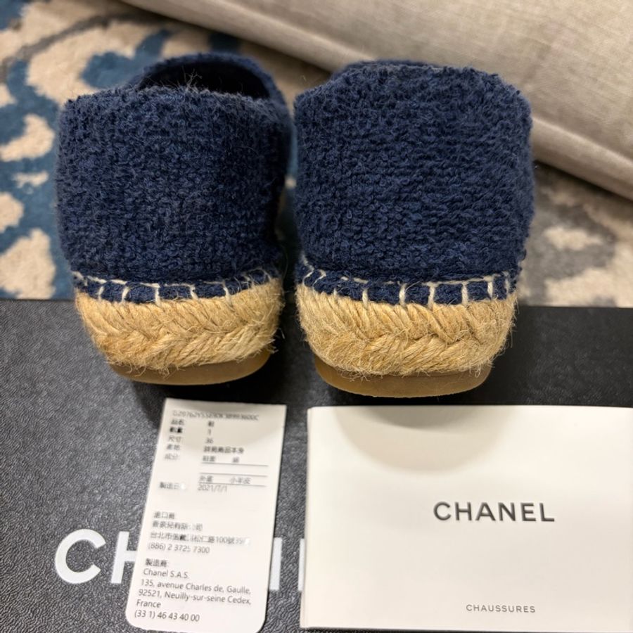 Chanel 牛仔 布面 鉛筆鞋 36號-1