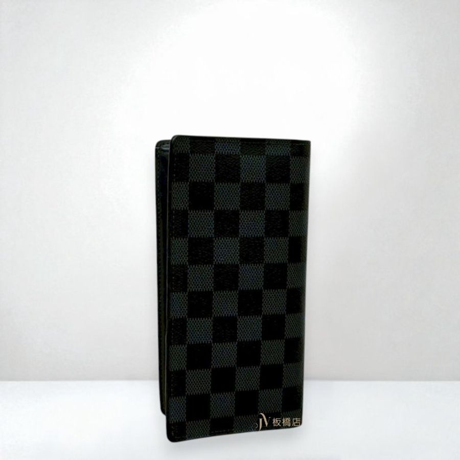 JS1279-LV Damier Cobalt深藍棋盤格BRAZZA對開長夾N63212-3