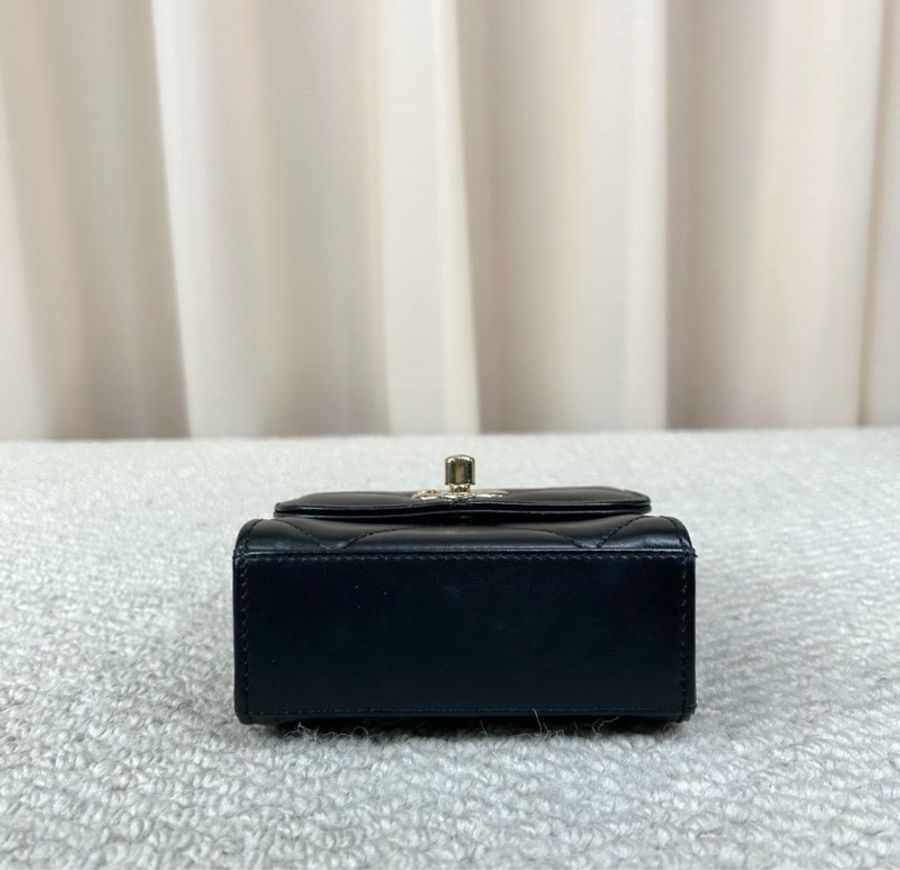 【可可愛愛😚小朋友也能背😆全網最低價✨】Chanel 香奈兒 trendy CC 黑金 mini 盒子包|單肩|斜背|小廢包-8