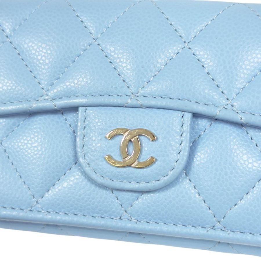 CHANEL CC 荔枝皮 多摺 迷你銀包-1