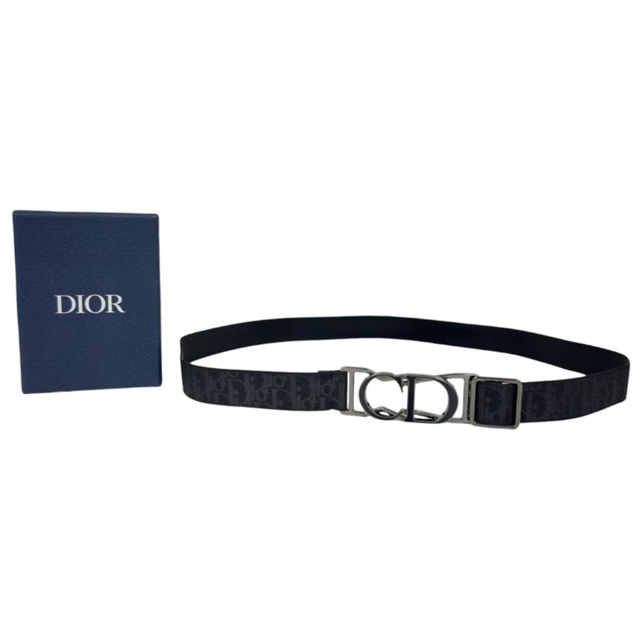 DIOR Oblique 老花 CD扣 彈性 腰帶-1