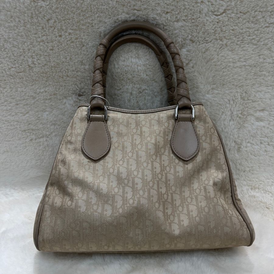 Christian Dior Lovely Trotter 帆布緹花老花托特包。xc559-1