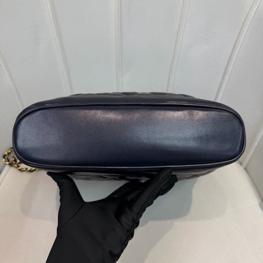 CHANEL 寶藍色中古菱格紋 TOTE BAG XC482-5