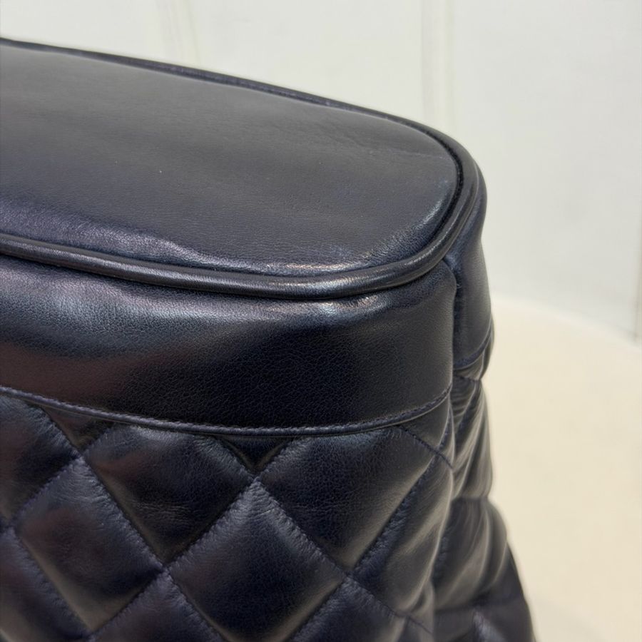 CHANEL 寶藍色中古菱格紋 TOTE BAG XC482-31