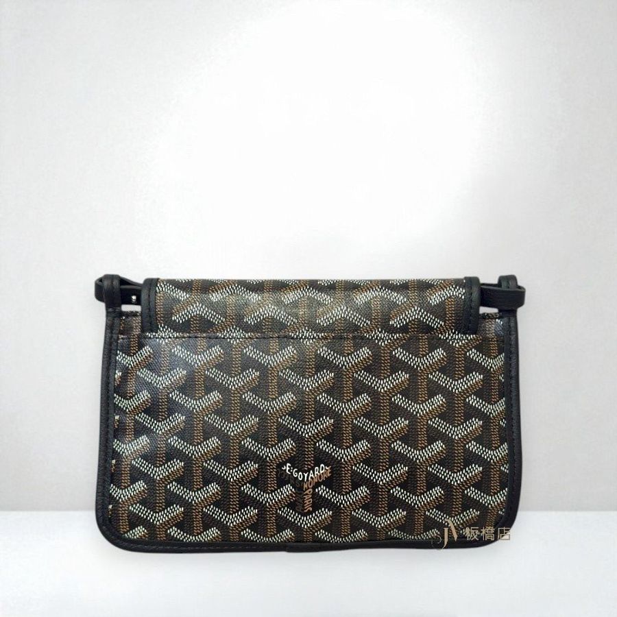 JS1443-Goyard 黑色Plumet Pocket Wallet斜背包-4
