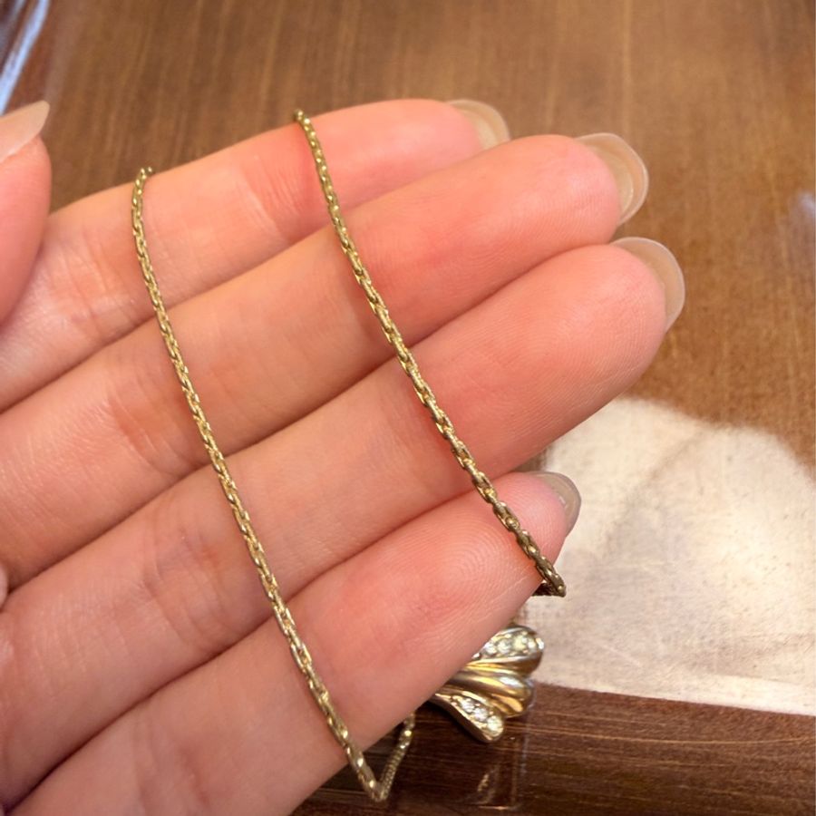 Christian Dior 迪奧 鍍金水鑽貝殼形項鏈 扇形頸鏈-22