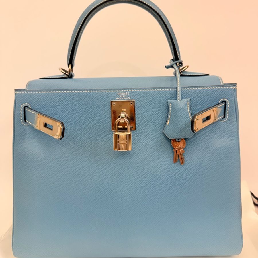 Hermes 75牛仔藍epsom Kelly28-0