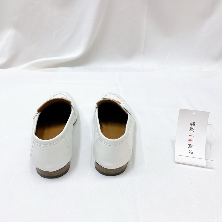 莉亞精品♡Hermes 白H樂福鞋 38.5 二手-4