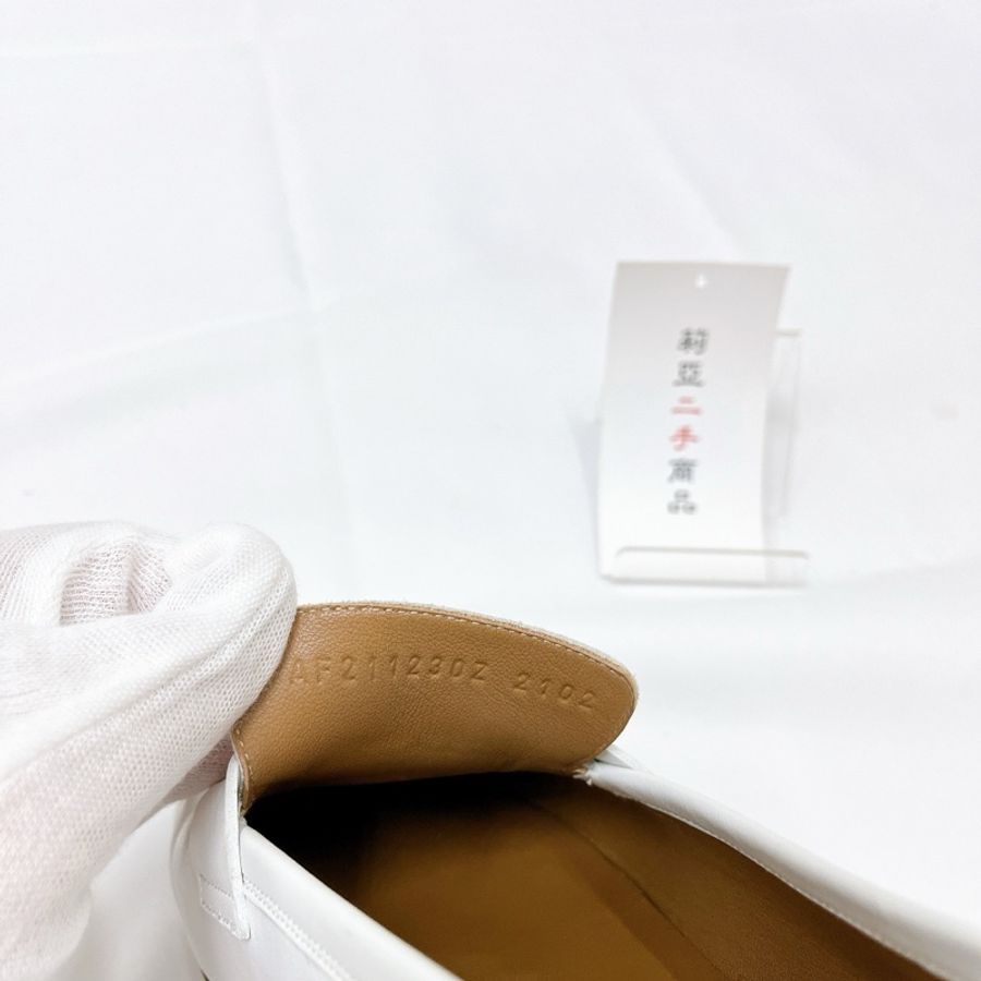 莉亞精品♡Hermes 白H樂福鞋 38.5 二手-11