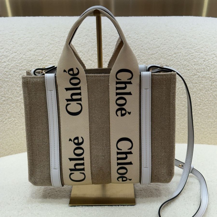 Chloé Small Woody 帆布托特包-0