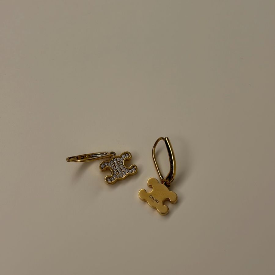 Celine 經典耳環 金色 Logo-2