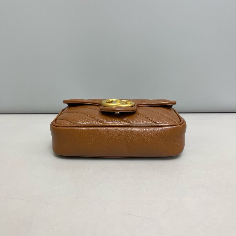 Gucci 古馳 Marmont 馬蒙 Supermini 焦糖色全皮-4