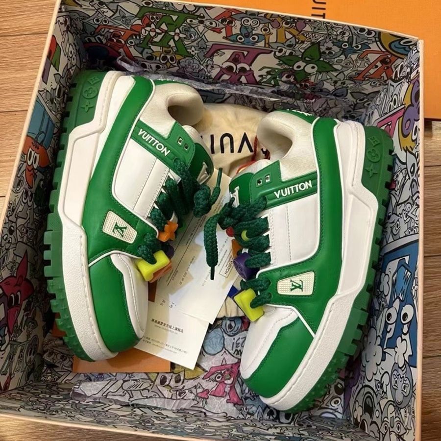 LV trainer 胖丁 白綠 中國限定 限量500雙編號96 43碼-0