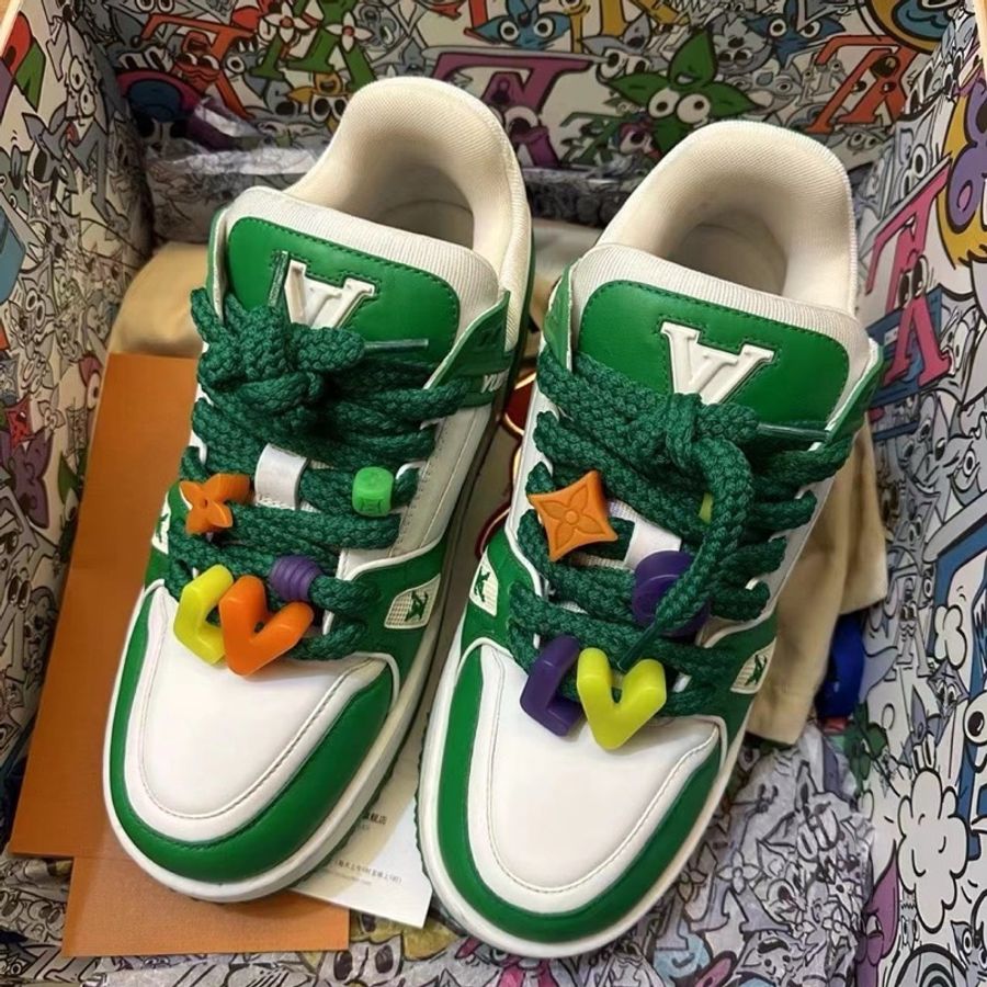 LV trainer 胖丁 白綠 中國限定 限量500雙編號96 43碼-2