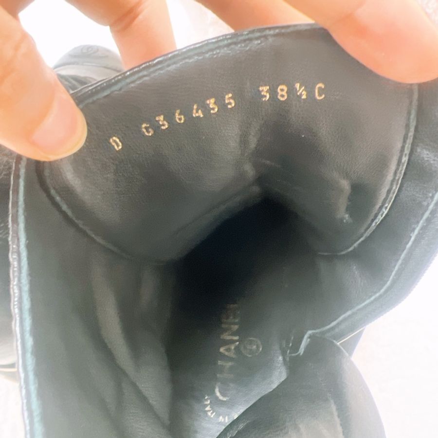 38.5碼 Chanel lace up combat 黑色靴子-8