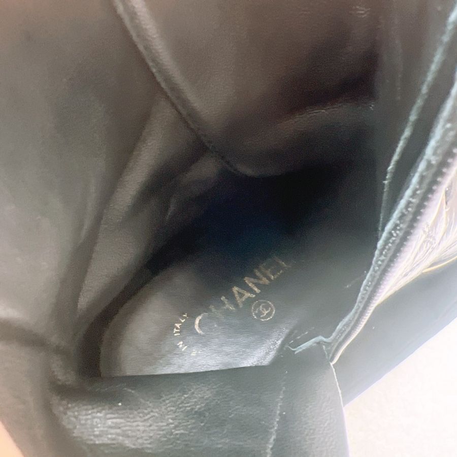 38.5碼 Chanel lace up combat 黑色靴子-9