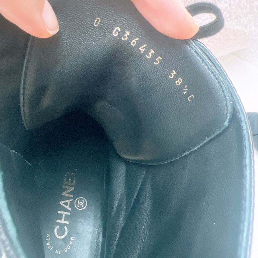 38.5碼 Chanel lace up combat 黑色靴子-10