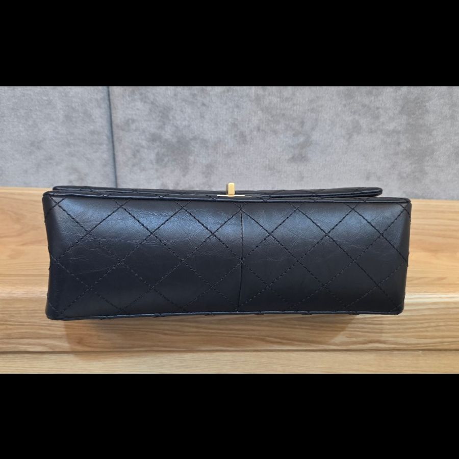 chanel 2.55 大型口蓋包 晶片版 28cm 金扣 芯片版 香奈兒經典口蓋包 A37587 金鏈 flapbag-7