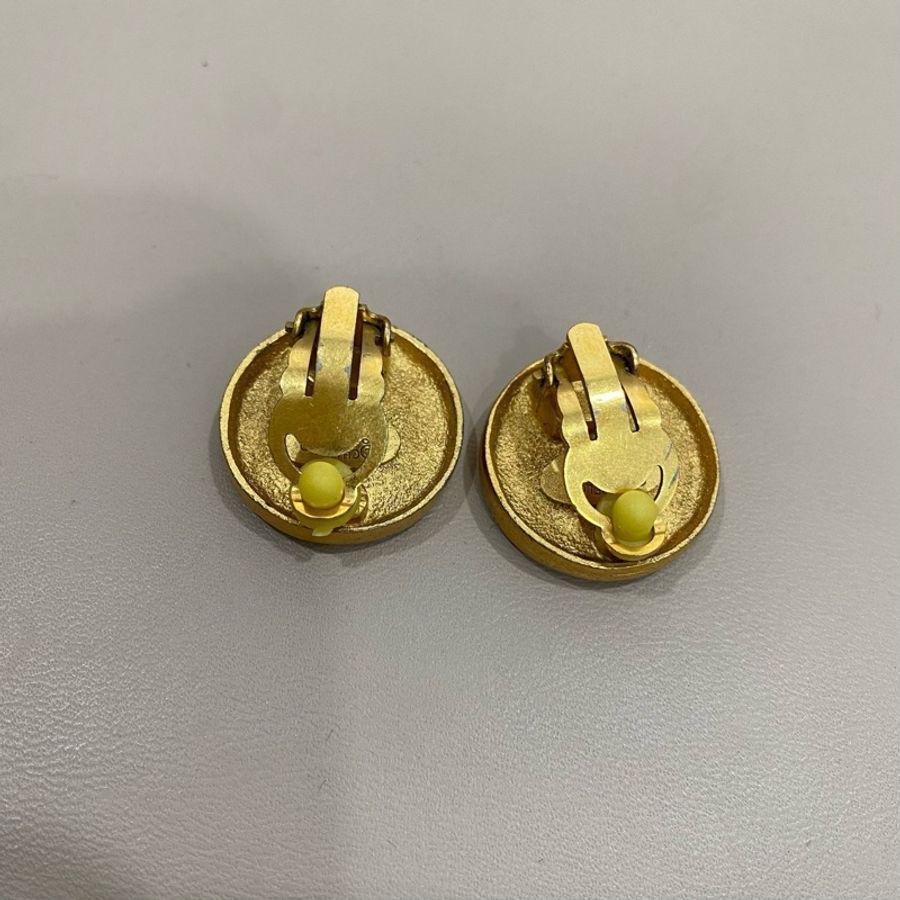 CHANEL香奈兒耳環Cocomar VINTAGE 耳環 立體雙C 金色 93A復古耳夾-2