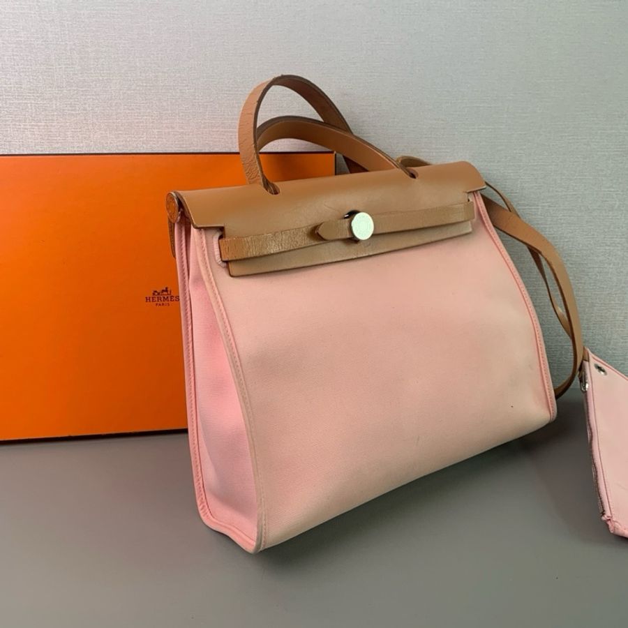 🐎Hermes愛馬仕|櫻花粉herbag31|手提單肩斜挎包|95新T刻-2