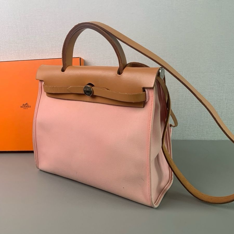 🐎Hermes愛馬仕|櫻花粉herbag31|手提單肩斜挎包|95新T刻-3